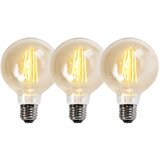 LUEDD Komplet 3 zatemnljivih LED žarnic z žarilno nitko E27 goldline G95 5W 450LM 2200K Cene