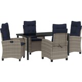  Vrtni set za objed s jastukom 5 pcs Siva poliratan | shoptok.hr