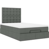 vidaXL Otomanski okvir kreveta s madraca tamnosivi 120x200cm tkanine | shoptok.hr