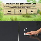  Vrtni namještaj garnitura za sjedenje 150 x 80 cm stakleni stol sa 6 prozračnih stolica ukrasni nasloni za ruke crna | shoptok.hr