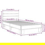 vidaXL Okvir za krevet boja hrasta 75x190 cm konstruirano drvo i metal | shoptok.hr