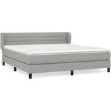 Maison Chic Box spring postelja - Vzmetna postelja z vzmetnico svetlo siva 160x200 cm žamet SL7065, (21904268) | Shoptok.si