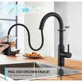 ELITE EDITION Kuhinjska armatura na dotik z izvlečno prho | Pipa BKS1299 — Črna | Shoptok.si