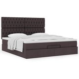 vidaXL Otomanski posteljni okvir z vzmetnico rjav 160x200 cm blago Cene