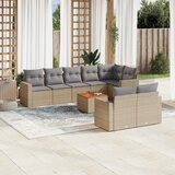 vidaXL 9-dijelni set vrtnih sofa s jastucima bež od poliratana | shoptok.hr
