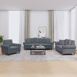 The Living Store Sedežna garnitura 3-delna z vzglavniki temno siv žamet - Sedežna Garnitura, (21446566) | Shoptok.si