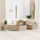  6-dijelni vrtni sofa set s jastučićima Bež Poli ratan | shoptok.hr