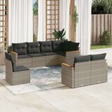  8-dijelni set vrtnih sofa od poliratana s jastucima sivi | shoptok.hr