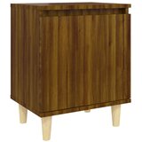 Noćni ormarić s drvenim nogama smeđi hrast 40 x 30 x 50 cm | shoptok.hr