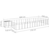  Pasji boks srebrn 26,62 m² jeklo | Shoptok.si
