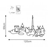 WALLXPERT Zidna dekoracija Pariz, 120x69cm, Crna | Eponuda.ba