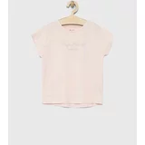 Pepe Jeans Otroška bombažna kratka majica Nuria roza barva