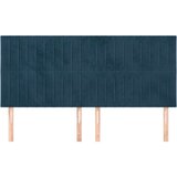  Posteljno vzglavje 4 kosa temno moder 100x5x78/88 cm žamet, (20933207) | Shoptok.si