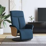  Naslanjač z naslonom za noge modro blago | Shoptok.si