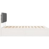  Krevetni okvir s tapiciranim uzglavljem Svijetlo siva - 120 x 200 cm Bijela i svijetlosiva | shoptok.hr