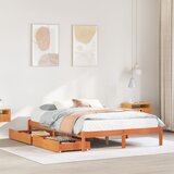 vidaXL Posteljni okvir brez vzmetnice voščeno rjav 140x190 cm borovina Cene