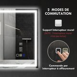  Kupaonsko LED Bluetooth ogledalo 80 x 100 cm dodirni prekidač protiv zamagljivanja srebrna | shoptok.hr