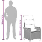  Ležeči vrtni stol z blazino Bež in smetanova 64 x 57,5 x 112 cm, (5000285765) | Shoptok.si