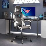 vidaXL Okretna igraća stolica od umjetne kože crno-bijela | shoptok.hr
