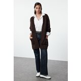 Trendyol Brown Soft Textured Wide Fit Knitwear Cardigan | shoptok.hr