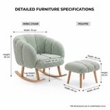 Atelier Del Sofa fotelja i tabure lotus green | Eponuda.com