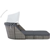 Poli Ležalnik s streho poli ratan antraciten | Shoptok.si