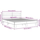 Okvir za krevet crni 160x200 cm konstruirano drvo i metal | shoptok.hr