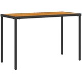  Vrtni stol s pločom od drva bagrema crni 115x54x74 cm poliratan | shoptok.hr