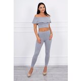 Kesi Set with a ruffle in gray color Cene
