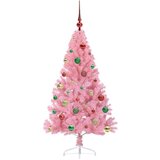 vidaXL Umjetna preddekorirana božićna jelka Roza 150 cm PVC | Shoptok.si