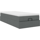 vidaXL Otomanski posteljni okvir z vzmetnico siv 90x200 cm blago | Shoptok.si