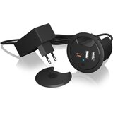 Icybox IB-HUB1407 vgradni mizni polnilnik USB z napajanjem in hitrim polnjenjem Cene