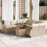  9-dijelni set vrtnih sofa s jastucima bež od poliratana | shoptok.hr