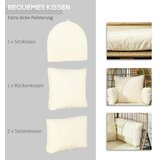  Pletena stolica u izgledu ratana mekani jastuci za sjedenje aluminijski okvir kaki + bež 105 x 90 x 148 cm | shoptok.hr