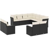  The Living Store Vrtna sedežna garnitura 11-delna z blazinami črn poli ratan - Vrtna Sedežna Garniture, (21452490) | Shoptok.si
