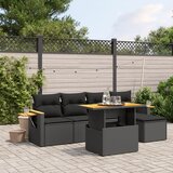 vidaXL 6-dijelni set vrtnih sofa s jastucima crni od poliratana | shoptok.hr