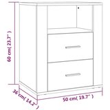  Noćni ormarić bijeli 50 x 36 x 60 cm od konstruiranog drva | shoptok.hr