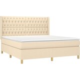  Krevet box spring s madracem LED krem 180x200 cm od tkanine | shoptok.hr