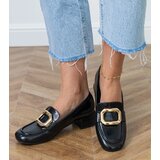 Gemre Black women's low-heeled shoes with a gold decoration Mareda | Shoptok.si