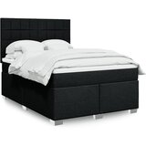vidaXL Box spring posteljni z vzmetnico črn 140x190 cm blago | Shoptok.si