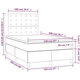 Krevet box spring s madracem LED ružičasti 120x200cm baršunasti | shoptok.hr