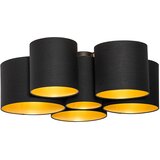 QAZQA Stropna svetilka črna z zlato notranjostjo 6 luči - Multidrum | Shoptok.si