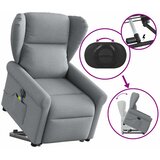 Električni masažni naslonjač na podizanje tkanina svjetlosivi | shoptok.hr