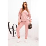 Kesi Włoski Ladies' butter set with tassels on the sleeves dark powder pink | Shoptok.si