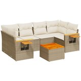 Maison Chic Seti vrtnega pohištva - Vrtna garnitura - Vrtni pohištvo set 7-delna z blazinami bež poli ratan, (21804119) | Shoptok.si