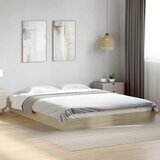 Maison Chic Posteljni okvir - Dvoposteljna postelja - Zakonska postelja brez vzmetnice hrast 150x200 cm inženirski les-J12056, (21760819) | Shoptok.si