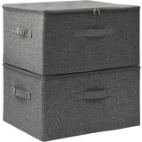 Furnova Škatla za shranjevanje 2 kosa blago 43x34x23 cm antracitna, (21954143) | Shoptok.si