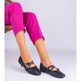 Gemre Black eco-leather ballerinas decorated with buckles Emmarino Cijene