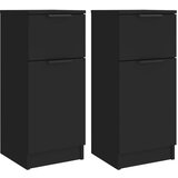 Maison Chic Komoda - Predalnik 2 kosa črna 30x30x70 cm inženirski les, (21720408) | Shoptok.si