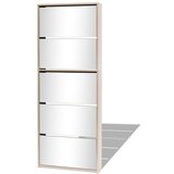 vidaXL Ormarić za cipele s 5 razina i ogledalom boja hrasta 63x17x169,5 cm | shoptok.hr